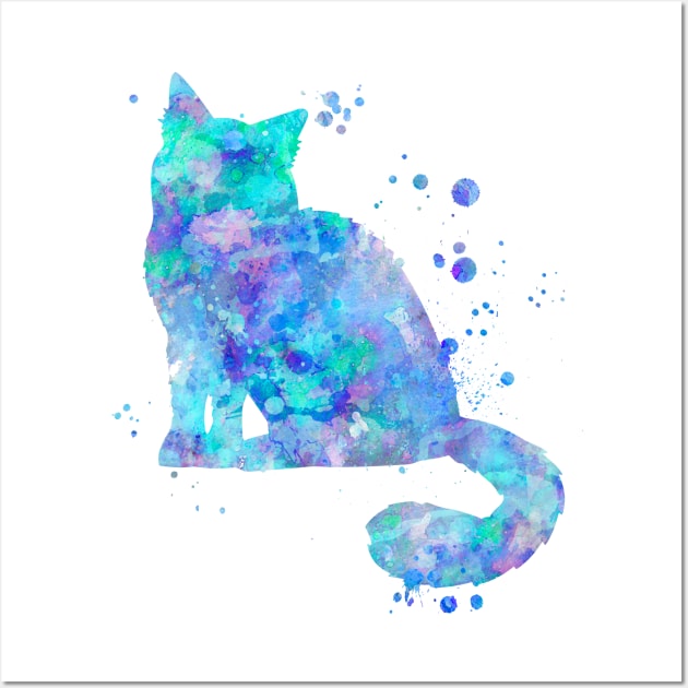 Birman Cat Watercolor Painting Wall Art by Miao Miao Design